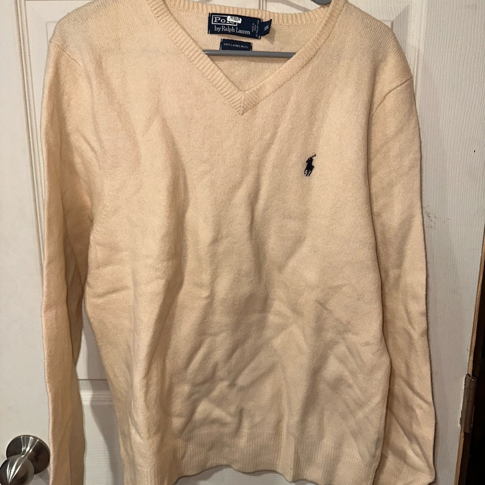 Ralph Lauren Cream V-Neck Sweater